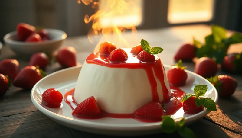 Panna cotta alla vaniglia con coulis di fragole: la ricetta stellata per un dessert raffinato