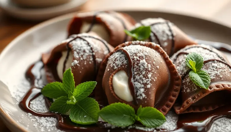 Ravioli dolci al cioccolato ripieni di ricotta: la dolcezza della tradizione italiana