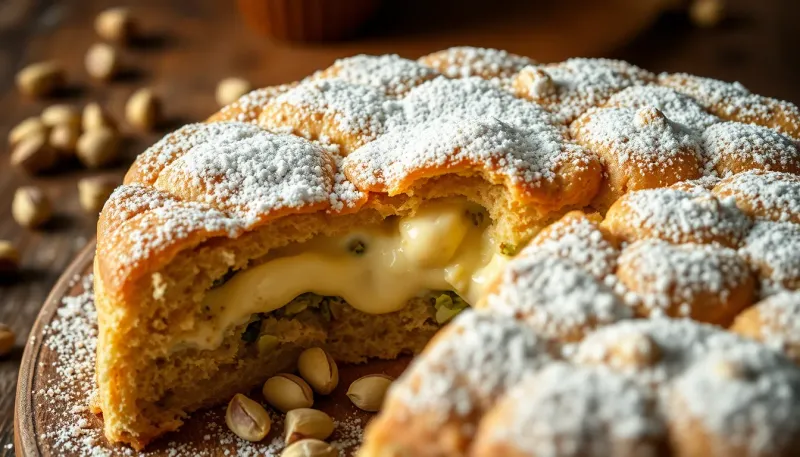 Torta della nonna con crema al pistacchio : la variante golosa qui séduira tout le monde