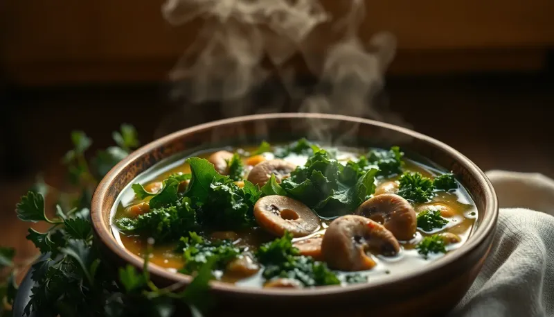 Zuppa detox vegetariana: la ricetta leggera con cavolo e funghi pronta in 30 minuti